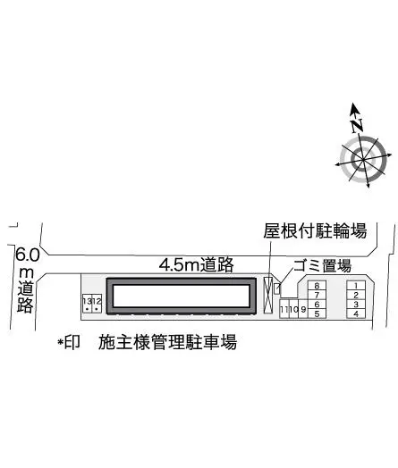 ★手数料０円★八尾市北本町 月極駐車場